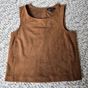 Banana Republic NWOT Vegan Brown Suede Tank Top with Hook Eye Closure